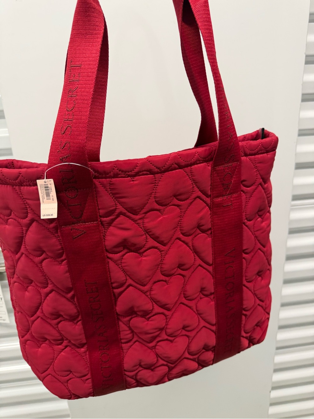 Victoria's Secret Crimson Quilted Heart Tote
